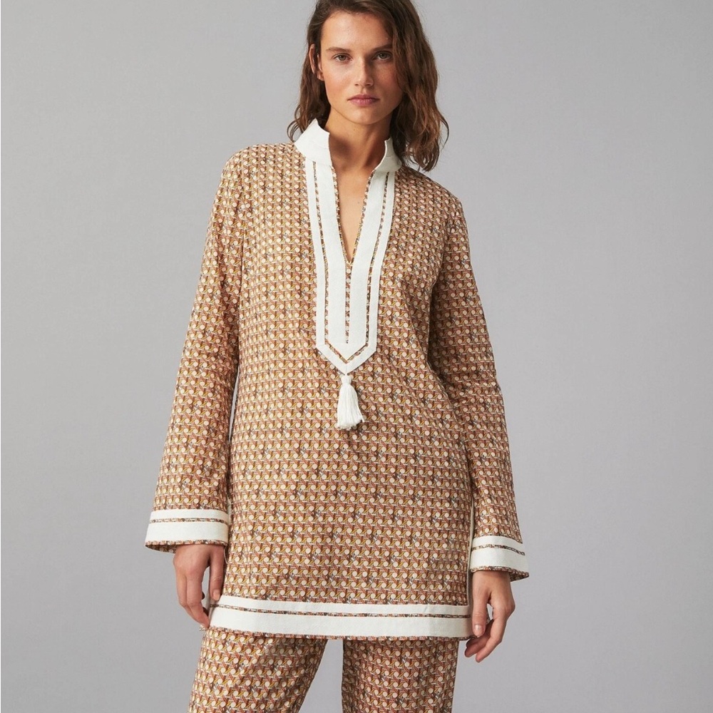 Tory burch printed tunic basketweave s coverup swim